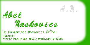 abel maskovics business card